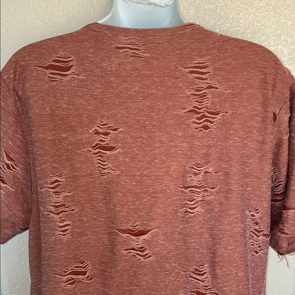 JACKSON T-Shirt, Distressed, short sleeve, shirt tail hem, rusty orange. M - Picture 7 of 13